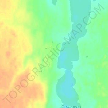 Топографическая карта Палозеро, высота, рельеф