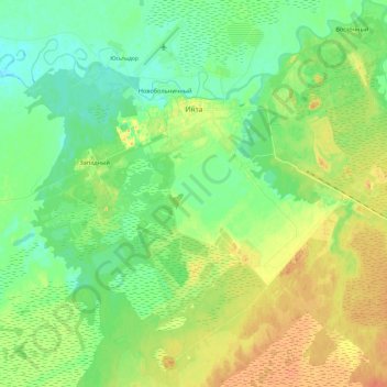 Топографическая карта Инта, высота, рельеф