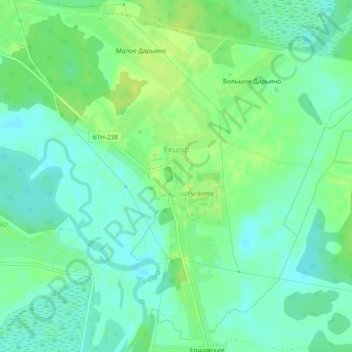 Топографическая карта Екшур, высота, рельеф