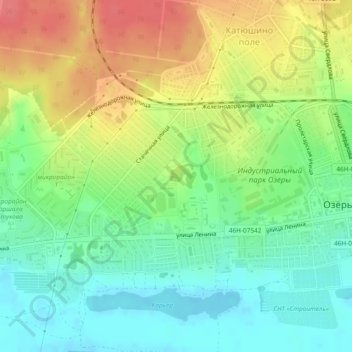 Топографическая карта парк Дубки, высота, рельеф