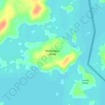 Топографическая карта Washington Island, высота, рельеф