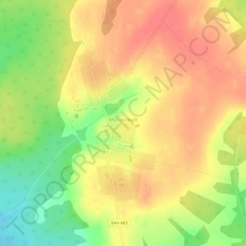 Топографическая карта Мушковай, высота, рельеф