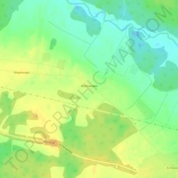 Топографическая карта Желтиково, высота, рельеф