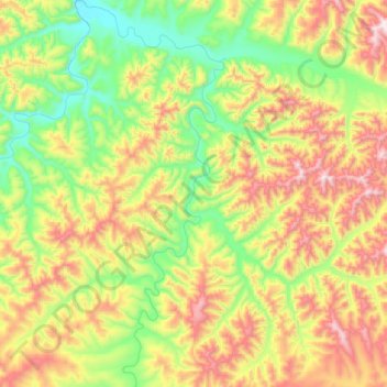 Топографическая карта Нуям, высота, рельеф