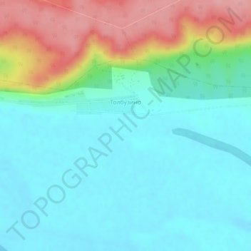 Топографическая карта Толбузино, высота, рельеф