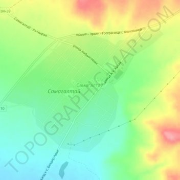 Топографическая карта Самагалтай, высота, рельеф
