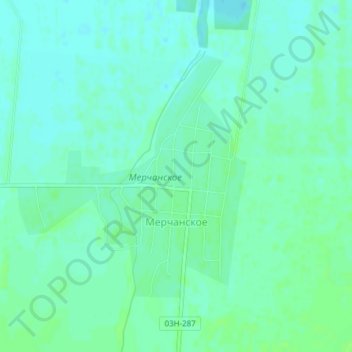 Топографическая карта Мерчанское, высота, рельеф