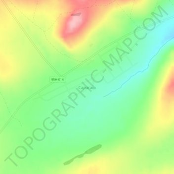 Топографическая карта Сарагаш, высота, рельеф