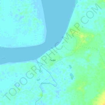 Топографическая карта Гыда, высота, рельеф