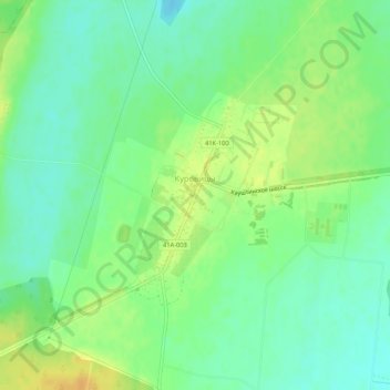 Топографическая карта Куровицы, высота, рельеф