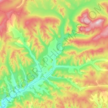 Топографическая карта Агита, высота, рельеф