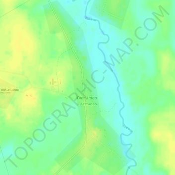 Топографическая карта Глазуново, высота, рельеф