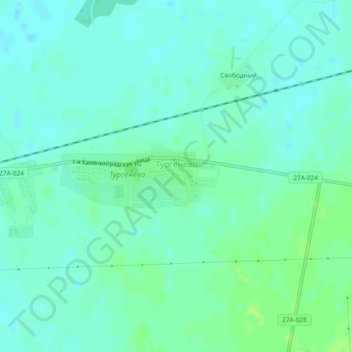 Топографическая карта Тургенево, высота, рельеф