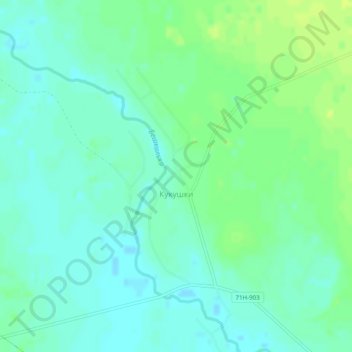 Топографическая карта Кукушки, высота, рельеф