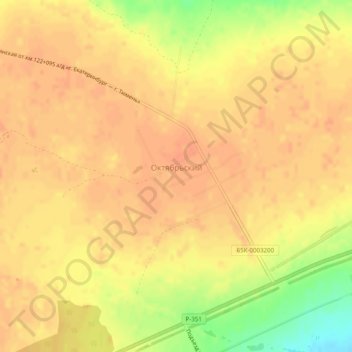 Топографическая карта Октябрьский, высота, рельеф