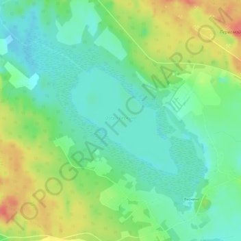 Топографическая карта Озеро Веснино, высота, рельеф