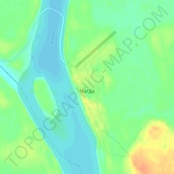 Топографическая карта Чагда, высота, рельеф