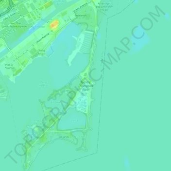 Топографическая карта Tommy Thompson Park, высота, рельеф