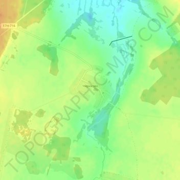 Топографическая карта Чириково, высота, рельеф
