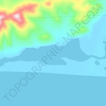 Топографическая карта Пахачинский лиман, высота, рельеф