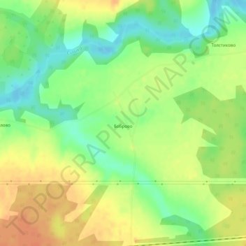 Топографическая карта Боброво, высота, рельеф