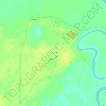 Топографическая карта Каргалы, высота, рельеф