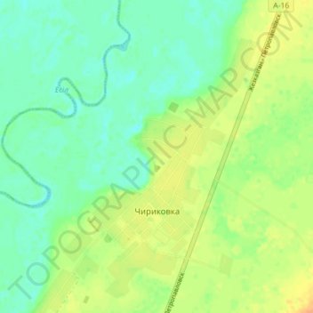Топографическая карта Чириковка, высота, рельеф