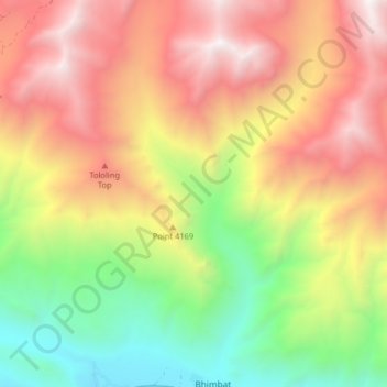 Топографическая карта Bhimbat Nala, высота, рельеф