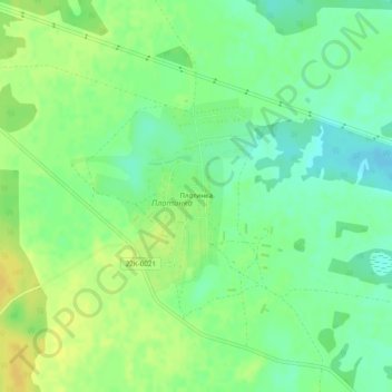 Топографическая карта Плотинка, высота, рельеф
