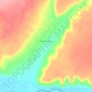 Топографическая карта Новый Тумутук, высота, рельеф