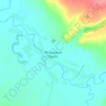 Топографическая карта Яблоновый Овраг, высота, рельеф