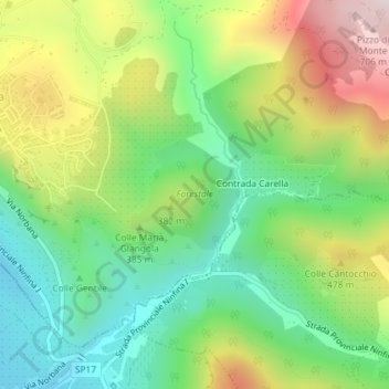 Топографическая карта Forestale, высота, рельеф
