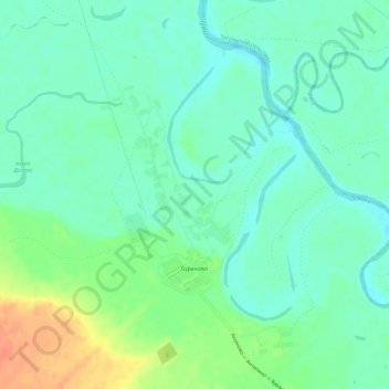 Топографическая карта Бураново, высота, рельеф