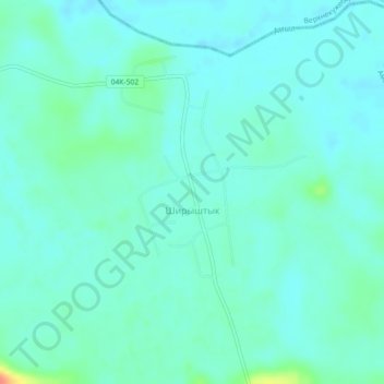 Топографическая карта Ширыштык, высота, рельеф