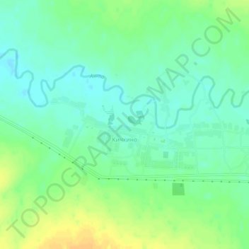Топографическая карта Кичкино, высота, рельеф