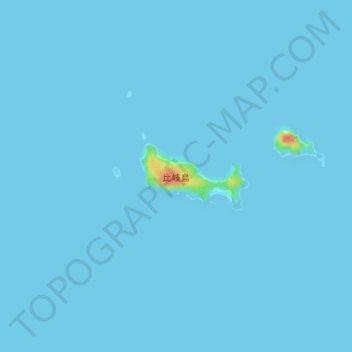 Топографическая карта 比岐島, высота, рельеф