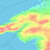 Топографическая карта Тарханкутская возвышенность, высота, рельеф