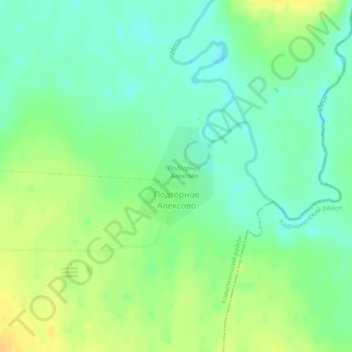 Топографическая карта Подгорное Алексово, высота, рельеф