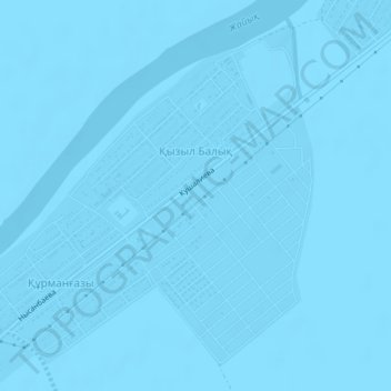 Топографическая карта Кызыл Балык, высота, рельеф