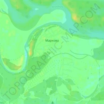 Топографическая карта Марково, высота, рельеф