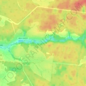 Топографическая карта Мезенка, высота, рельеф