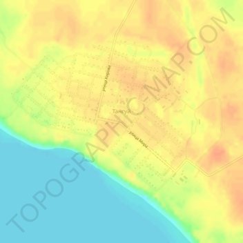 Топографическая карта Тангуй, высота, рельеф