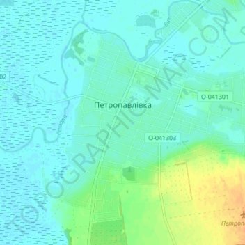 Топографическая карта Петропавловка, высота, рельеф