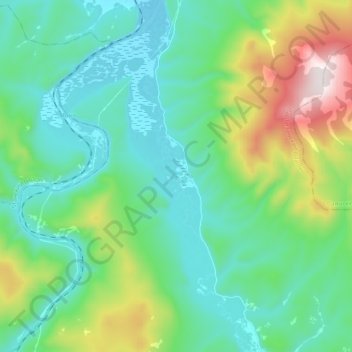 Топографическая карта Мина, высота, рельеф