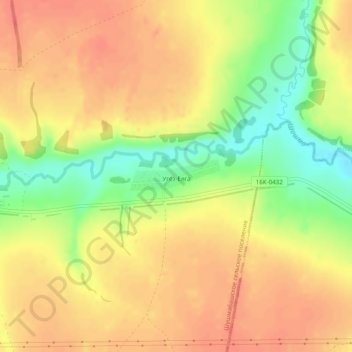 Топографическая карта Угез-Елга, высота, рельеф