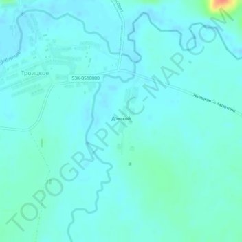 Топографическая карта Донской, высота, рельеф