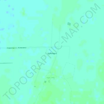 Топографическая карта Асямовка, высота, рельеф