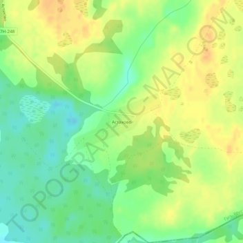 Топографическая карта Астахово, высота, рельеф