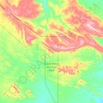 Топографическая карта Dulcie Ranges National Park, высота, рельеф