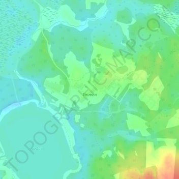 Топографическая карта Заозерье, высота, рельеф